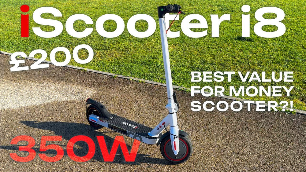 iScooter i8 electric scooter, unboxes the scooter, and takes it for a test ride, showcasing its performance on different terrains and speeds.